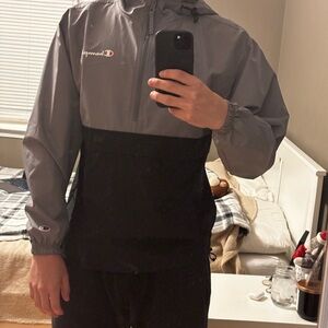 Champion Gray and Black Windbreaker